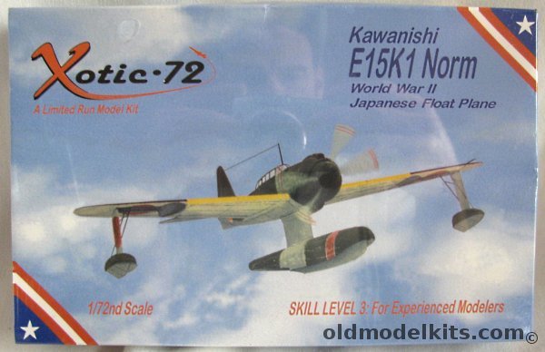 Xotic-72 1/72 Kawanishi E15K1 Norm Float Plane - IJN Cruiser Oyodo 1944, AU2023 plastic model kit